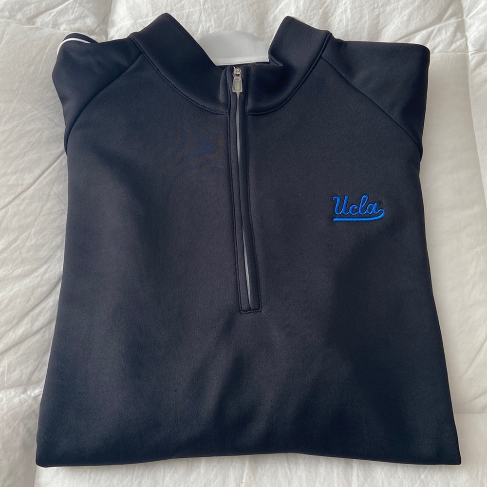 Adidas long-sleeve, black quarter zipper pull over sweater UCLA logo, size XL